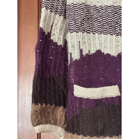 Vero Moda Knit Hooded Button Down Sweater Hoodie Brown Size Small NEW Boho - Picture 6 of 16